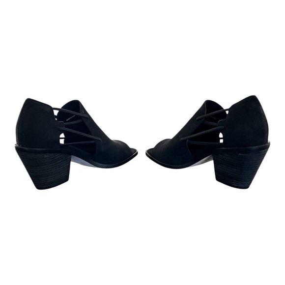 Eileen Fisher Alfie Black Suede Open Toe Slip On Sandal Block Heel Size 6 NWOT - Picture 4 of 8